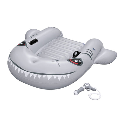 Bestway Shark Ride-On Pool Float Toy Floaties for Kids 45kg Capacity Grey