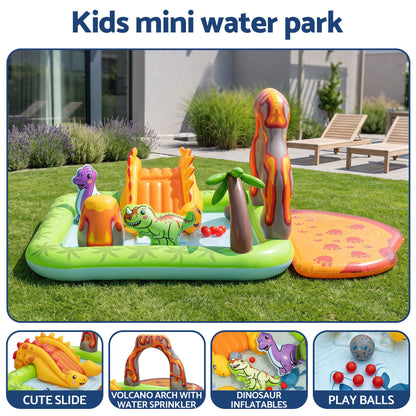 Bestway Inflatable Kids Pool with Slide Balls Play Dinosaur Toy 262cmx188cm