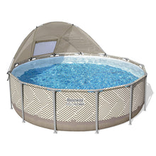 Bestway Swimming Pools 396cm x 107cm Steel Above Ground Canopy Backyard Pool Set White