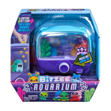 Bitzee Aquarium retail box with purple-blue front display window showing pixel pet figures