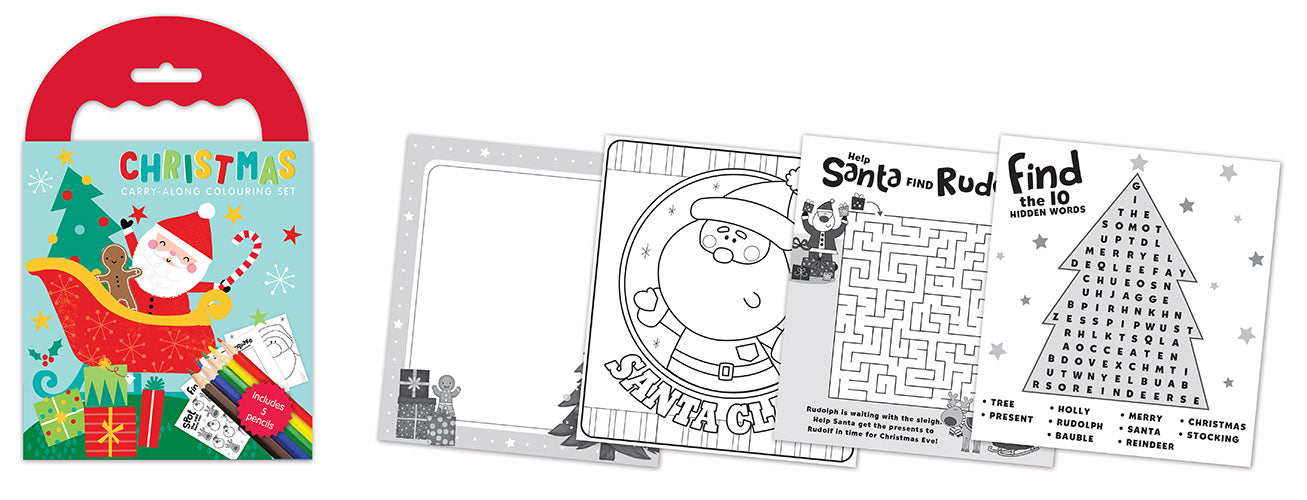 White Smoke XMAS Carry-Along Colouring Set, 60 pages Xmas