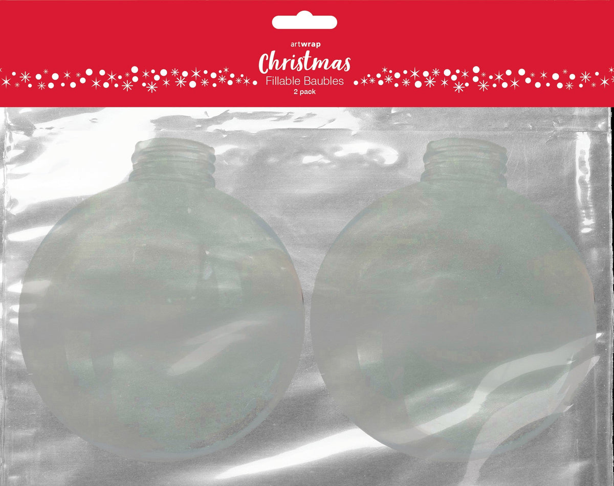 Dark Gray XMAS Round shaped Fillable Bauble, 2pk Xmas