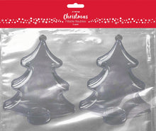 Light Slate Gray XMAS Tree shaped Fillable Bauble, 2pk Xmas