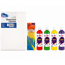 Kids Creative Canvas and Paint Pack, 8x10in (20.3x25.4cm), 32 Pieces