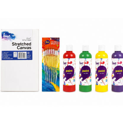 Kids Creative Canvas and Paint Pack, 5x7in (12.7x17.8cm), 32 Pieces