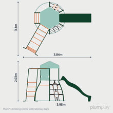 Plum Metal Outdoor Climbing Dome frame for Kids with Slide & Monkey Bars