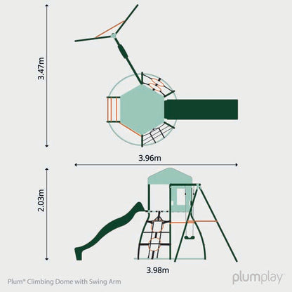 Plum Metal Outdoor Climbing Dome frame for Kids with Slide & Swing