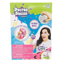Doctor Squish 10-pack refill squishies box with squeeze-mold accessories