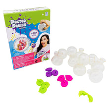 10-pack squishy refill pieces: clear squishies and purple, pink, green clip parts
