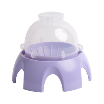 Purple plastic mini squishy maker base with clear dome top and side handles.