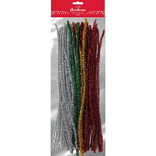 XMAS Chenille Pipe Cleaners, Assorted Colours, 50pk