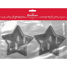 XMAS Star shaped Fillable Bauble, 2pk