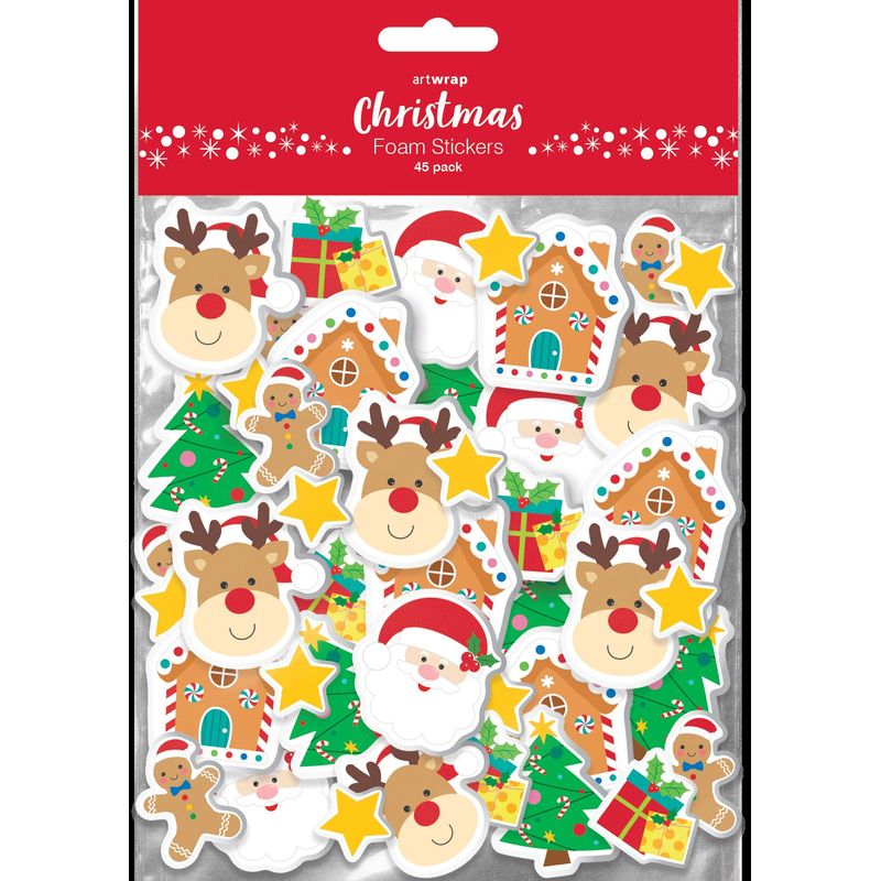 XMAS Foam Stickers, 45Pk