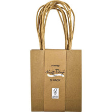 Kraft Gift Bags, Small w110x h137 x d62mm, 5Pk
