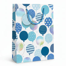 Large Gift Bag Blue Holo Balloons 32cm H x 25cm W x 12cm D