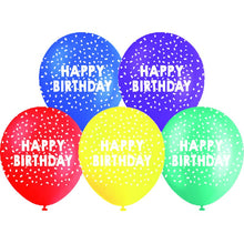 White Smoke Balloon Printed Latex 30cm 10 Pack - Happy Birthday Brights Balloons