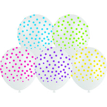 White Smoke Balloon Printed Latex 30cm 10 Pack - Confetti Print Balloons