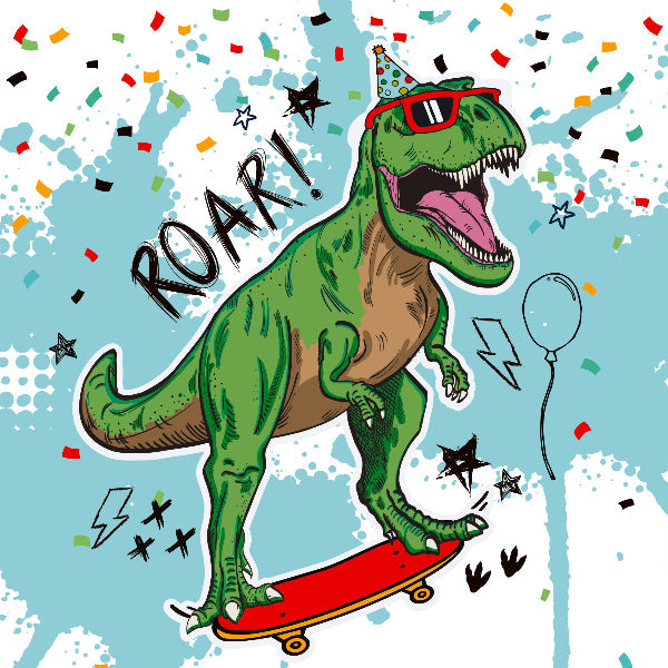White Smoke Napkin 20 Pack - Dinosaur Themed Parties