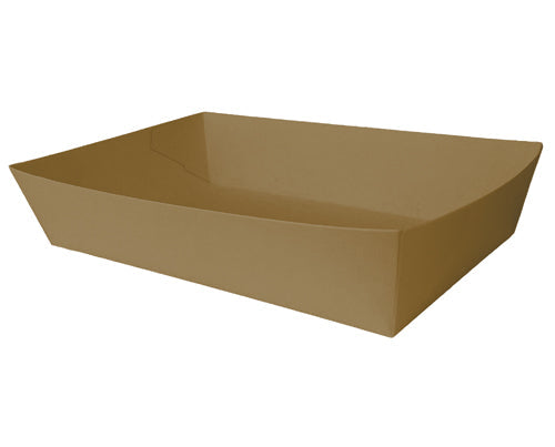 White Smoke Kraft Food Tray, 210x130mm, 8Pk Xmas