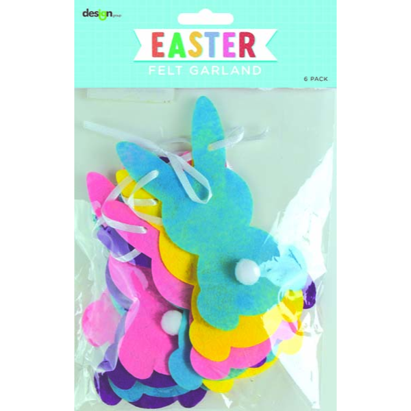 Pale Turquoise Easter Felt Rabbit Garland Easter