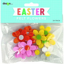 Pale Turquoise Easter Felt Flower Decorations, 24pk Easter