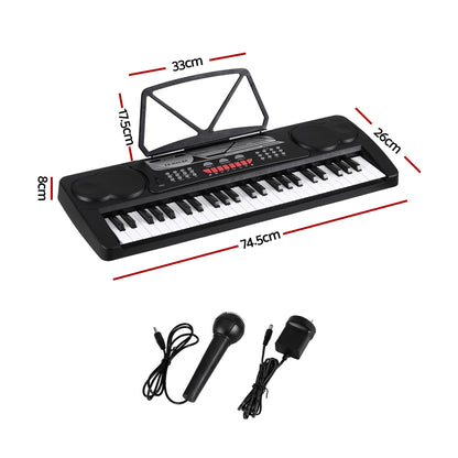 Alpha 49 Key Electronic Keyboard Portable Digital Piano Musical Instrument Black