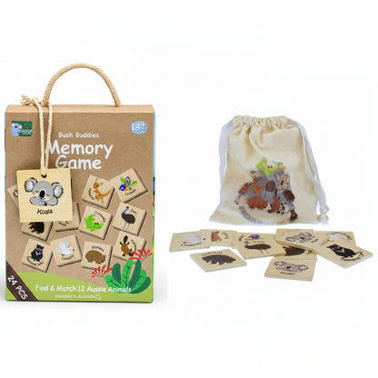 Bush Buddies Wooden Memory Game Australian Animal