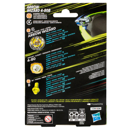 Beyblade X Arrow Wizard 4-80B Starter Pack Top and Launcher