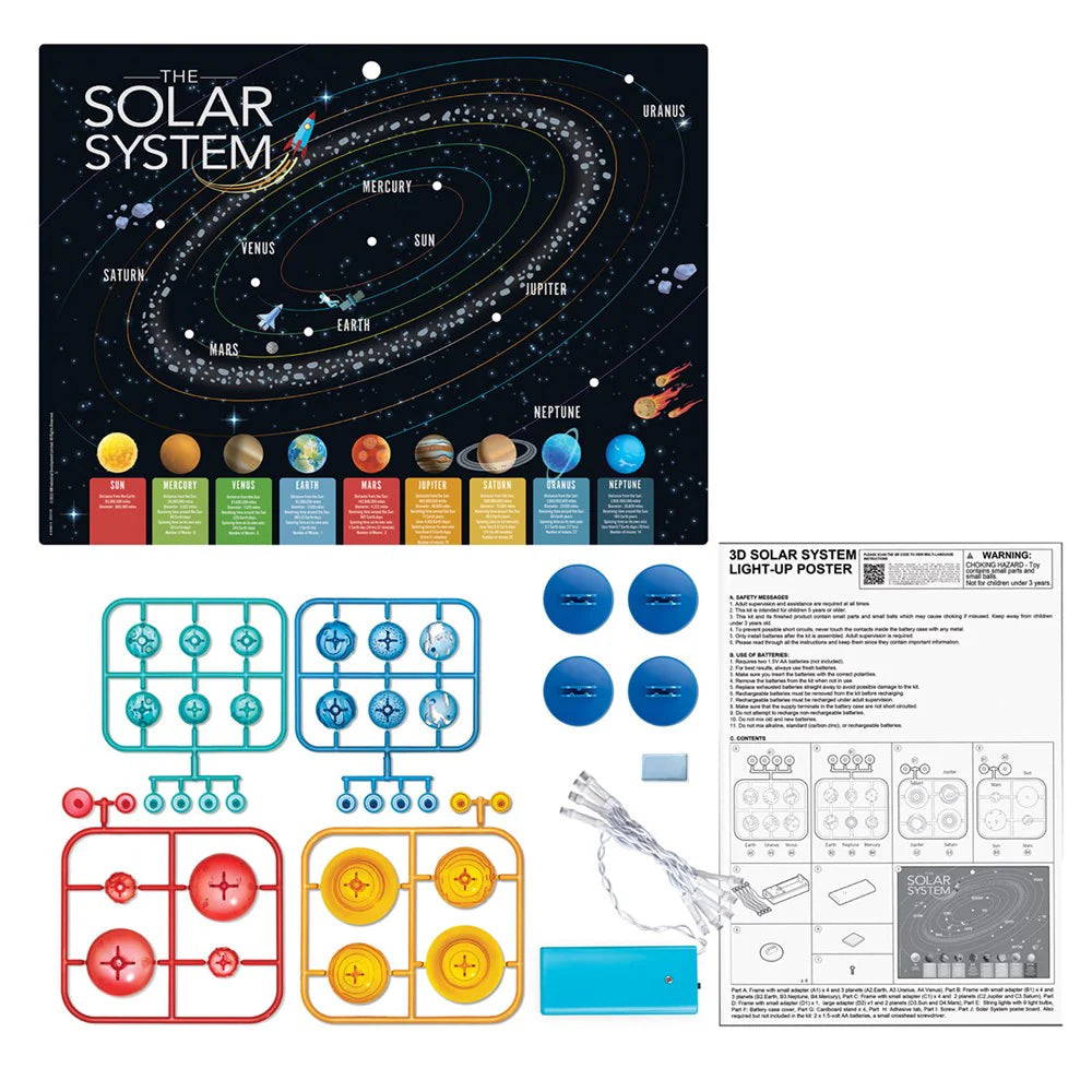 4M KidzLabs 3D Solar System Light-Up Poster Board