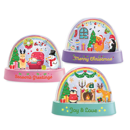 4M KidzLabs Glitter Snow Domes Christmas