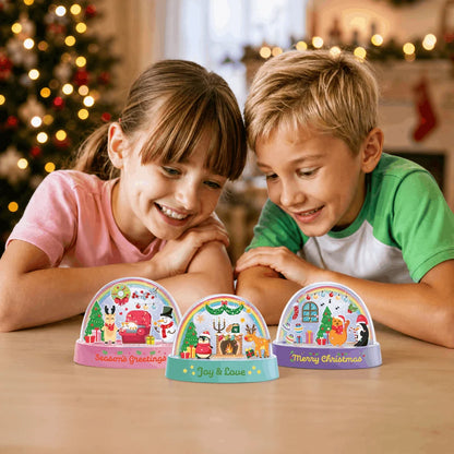 4M KidzLabs Glitter Snow Domes Christmas