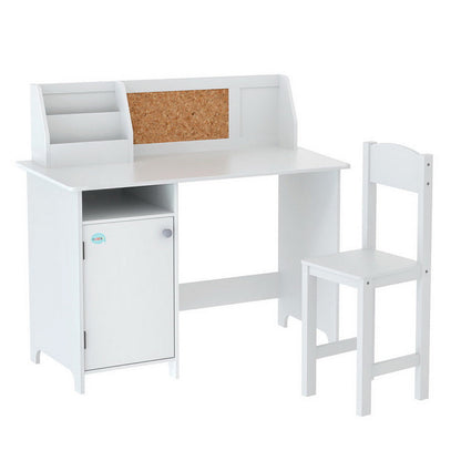Keezi Kids Table and Chair Set Children Study Play Toys Desk w/ Cabinet Storage