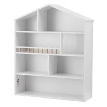 Keezi 4 Tiers Kids Bookshelf Wooden Bookcase Display Storage Organiser Cabinet White