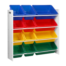 Keezi Kids Toy Box 12 Bins Bookshelf Organiser Children Storage Rack