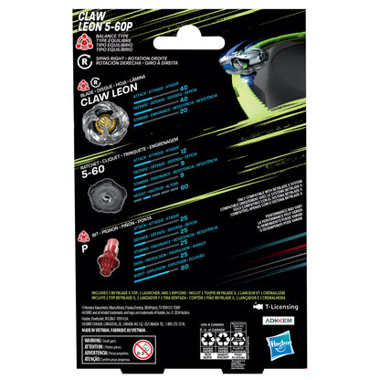 Beyblade X Claw Leon 5-60P Starter Pack Top and Launcher