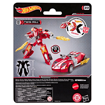 Transformers Collaborative Hot Wheels x Transformers Red Twin Mill Converting Action Figure