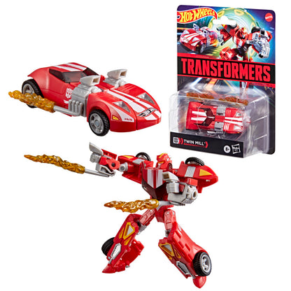 Transformers Collaborative Hot Wheels x Transformers Red Twin Mill Converting Action Figure