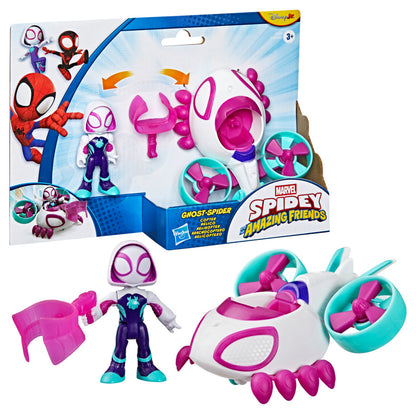 Marvel Spidey and His Amazing Friends Ghost-Spider Copter Action Figure & Toy Vehicle