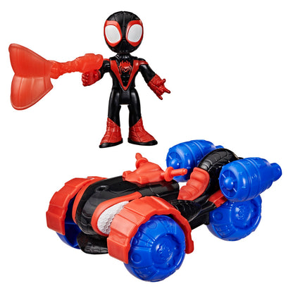 Marvel Spidey and His Amazing Friends Miles “Spin” Morales Techno-Racer Action Figure & Toy Vehicle