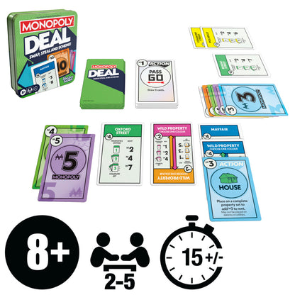 Monopoly Deal Card Game in Collectible Storage Tin