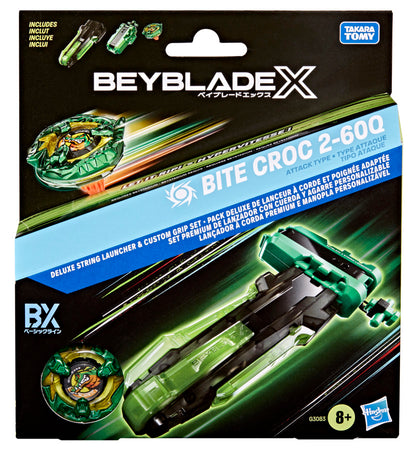 Beyblade X Deluxe String Launcher Custom Grip & Top Set