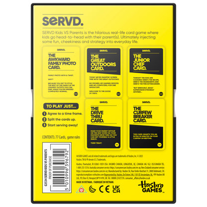 SERVD Kids vs Parents Edition Family Card Game