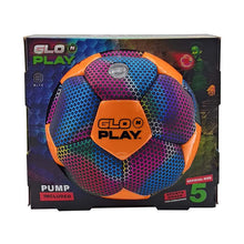Glo'N'Play LED USB-C Recharge Soccer Ball Orange & Holographic Black