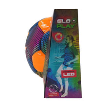 Glo'N'Play LED USB-C Recharge Soccer Ball Orange & Holographic Black