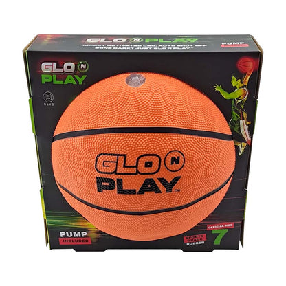 Glo'N'Play LED USB-C Recharge Rubber Basketball Orange w'Black Stripes