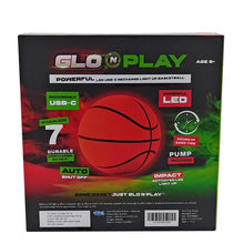 Glo'N'Play LED USB-C Recharge Rubber Basketball Orange w'Black Stripes