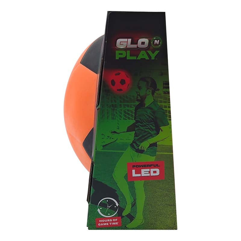 Glo'N'Play LED USB-C Recharge Rubber Soccer Ball Orange & Black
