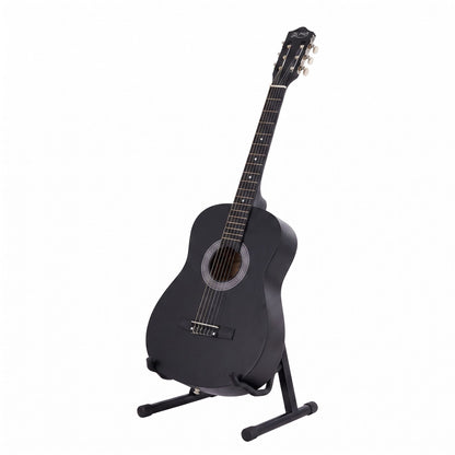 Alpha 38" Classical Acoustic Guitar with Folding Stand Capo and String Set Black