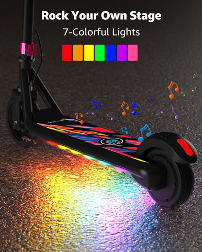 GYROOR H30 Max Kids Electric Scooter With Bluetooth Beats - Pink