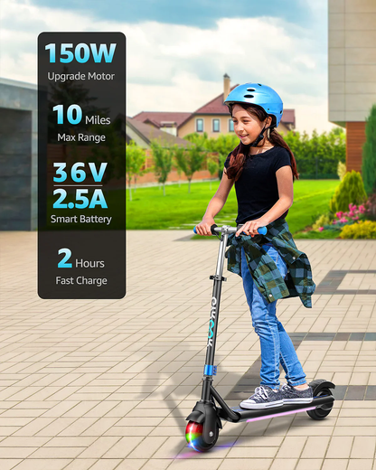 GYROOR H30 Max Kids Electric Scooter With Bluetooth Beats - Black